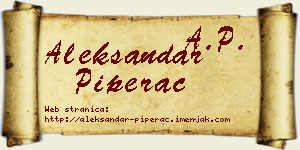 Aleksandar Piperac vizit kartica